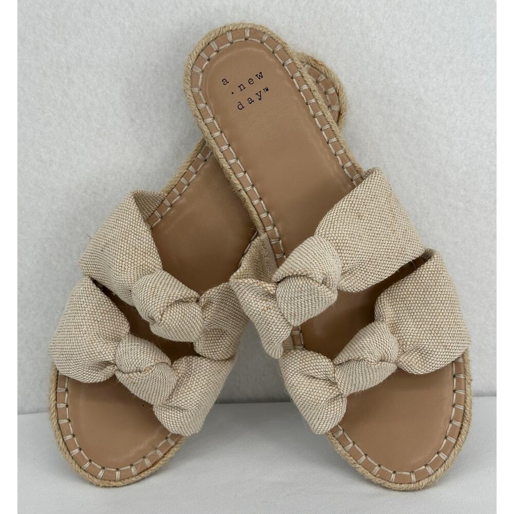 A New Day Women's Miriam Double Knotted Espadrille Slide Sandals 8 1/2